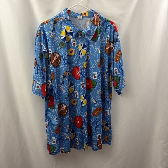 Kansas City Royals Hawaiian Button Down Short Sleeve Size XL Miller Lite - Picture 3 of 8
